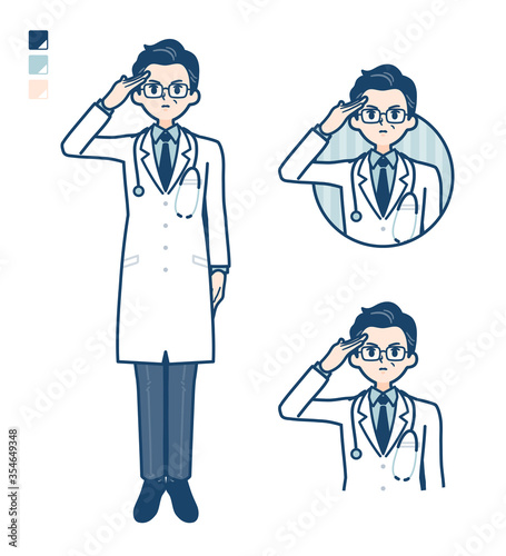 simple Doctor old man_salute