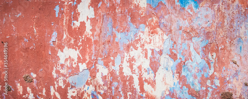 Old shabby painted stucco background