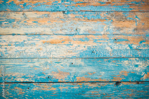 old shabby painted blue boards, wooden background