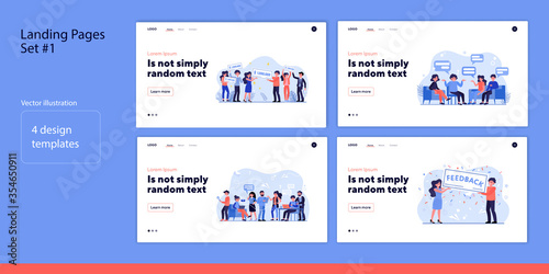 Group meeting set. Money winners, business team discussion, online store customers. Flat vector illustration. Communication concept for banner, website design or landing web page