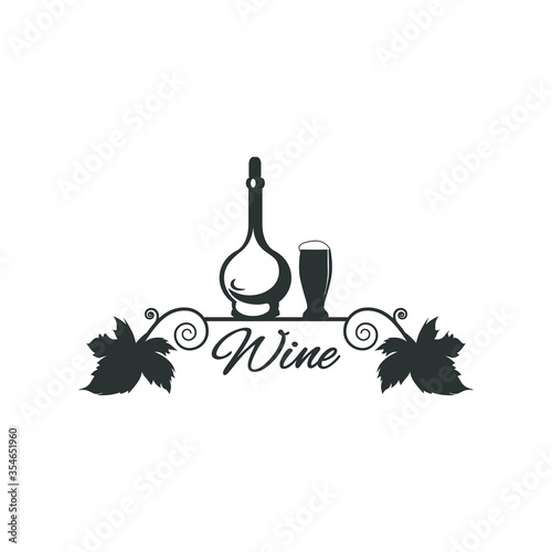 wine vector illustration design. modern wine icon logo