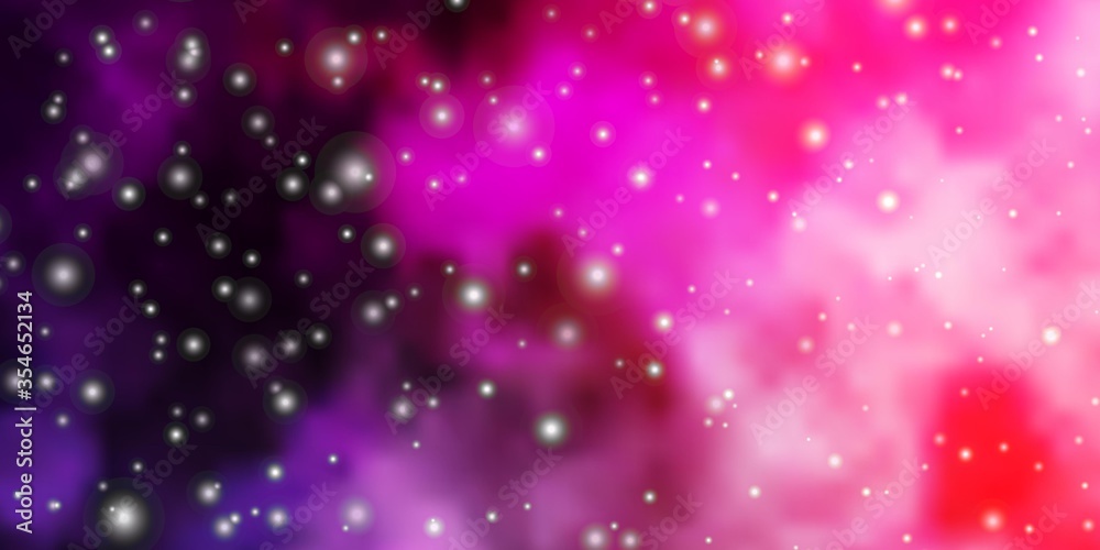 Dark Purple, Pink vector texture with beautiful stars. Colorful illustration in abstract style with gradient stars. Theme for cell phones.