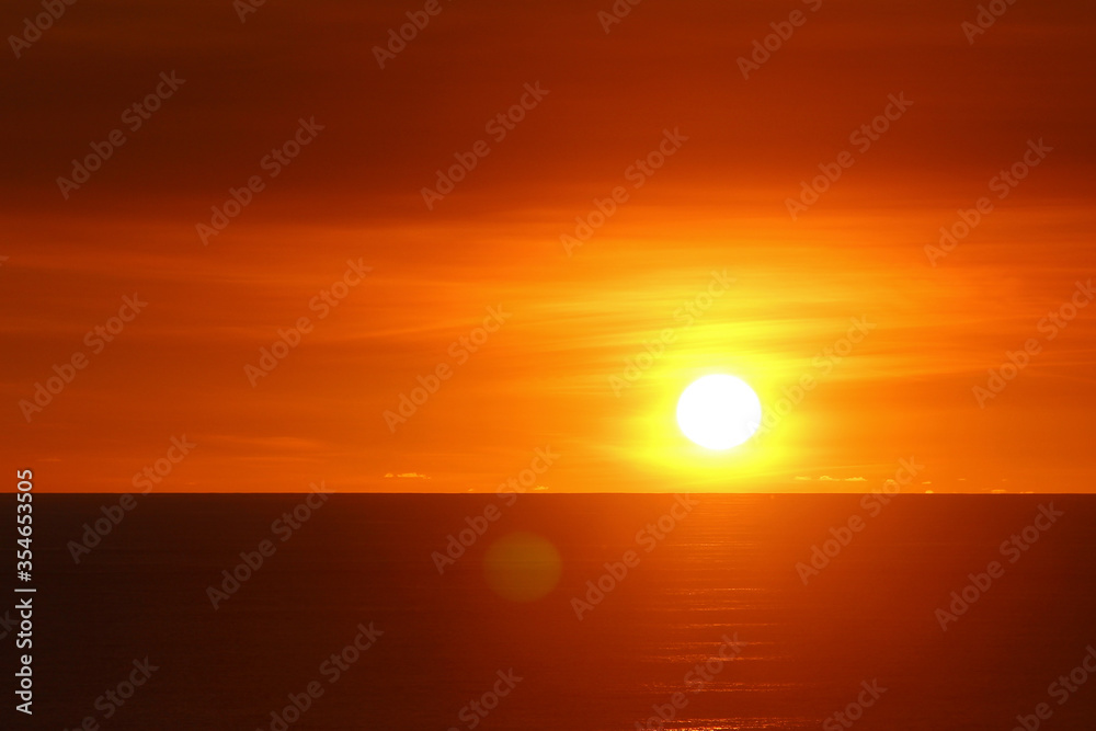 Sunset-a ball of fire at dusk