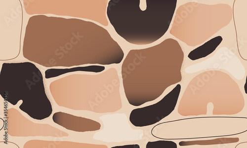 Modern artistic illustration pattern. Creative collage with shapes. Seamless pattern. Fashionable template for design.