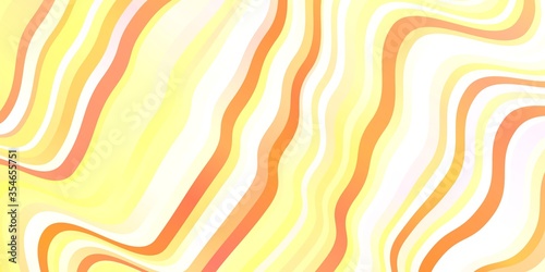 Light Orange vector background with curves.