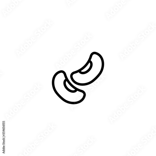 Bean vector icon in linear, outline icon isolated on white background