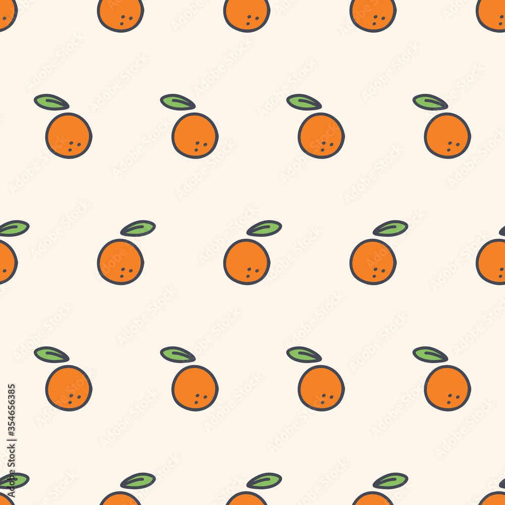 Seamless Orange Pattern Flat Icon. Can be used for fabric, textile, wallpaper, background, wrapping, etc