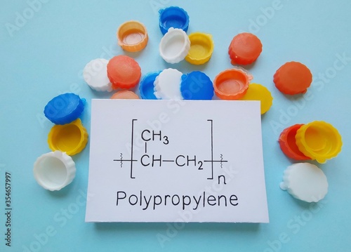 Bilde på lerret Polypropylene (PP, Polypropene) is a thermoplastic polymer, and it is produced via polymerization