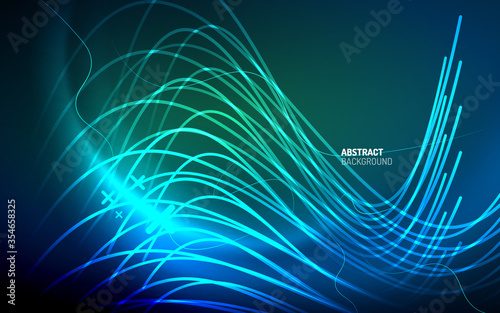 Abstract background - blue neon line design for Wallpaper, Banner, Background, Card, Book Illustration, landing page