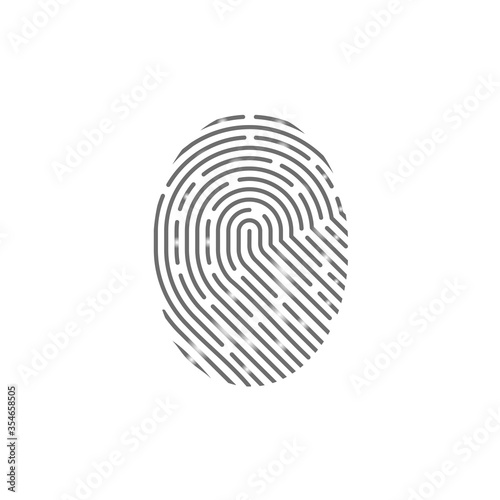 vector fingerprint icon isolated on white background.