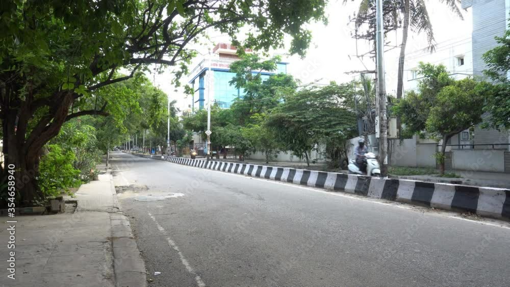 Bengaluru,Karnataka/India- June 01, 2020: Empty street due to corona virus outbreak Bengaluru,Karnataka/India- June 01, 2020: Empty street due to corona virus outbreak