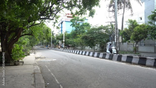 Bengaluru,Karnataka/India- June 01, 2020: Empty street due to corona virus outbreak