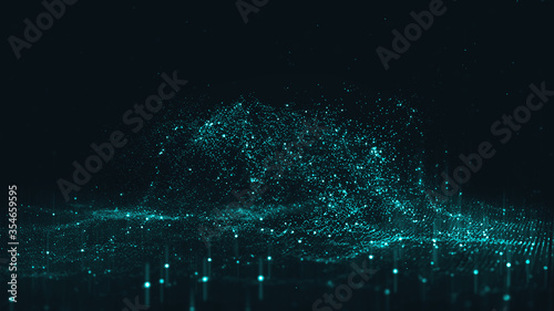 Abstract polygonal space low poly dark background with connecting dots and lines. Connection structure. Science background. Futuristic polygonal background. Triangular background. Wallpaper. Business