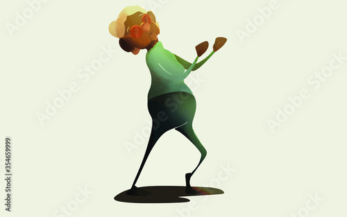 anciana con gafas pasándolo bien mientras baila