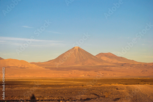 View of the Licancabur volcano in San Pedro de Atacama  Chile. 