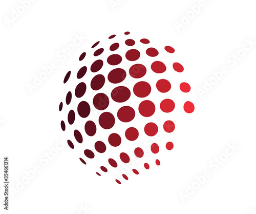 Fotografie, Obraz abstract red sphere with dots