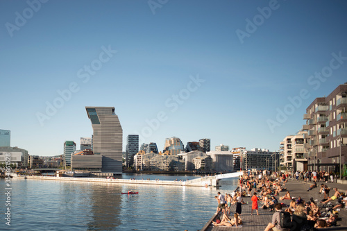 Canvas Print Panorama view on Oslo downtown