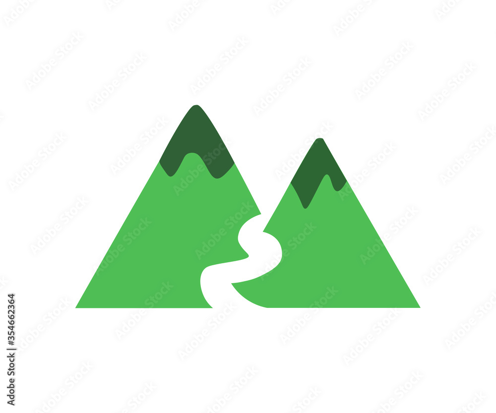 Two mountain with sea vector illustration Two mountain with sea vector illustration
