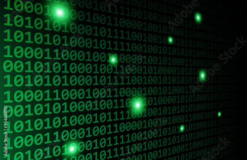 Binary code digital numbers.technology and digital green background. vector.