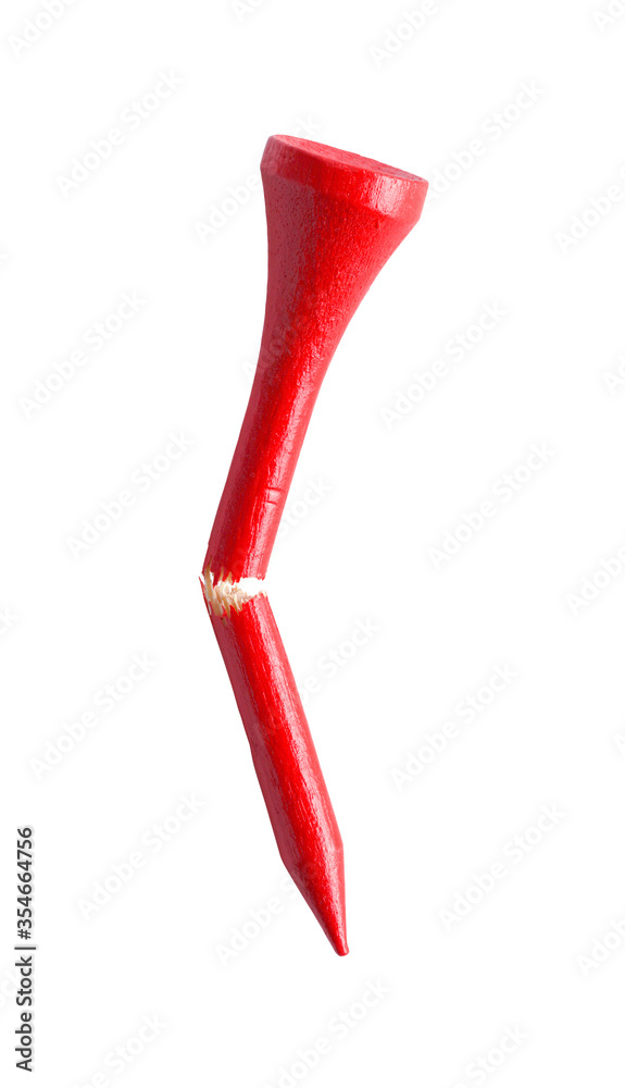 Broken Red Golf Tee Broken Red Golf Tee