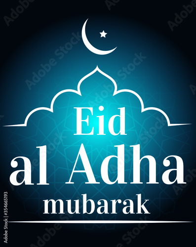 eid al adha mubarak vector card illustration Turkish: kurban bayrami mübarek olsun