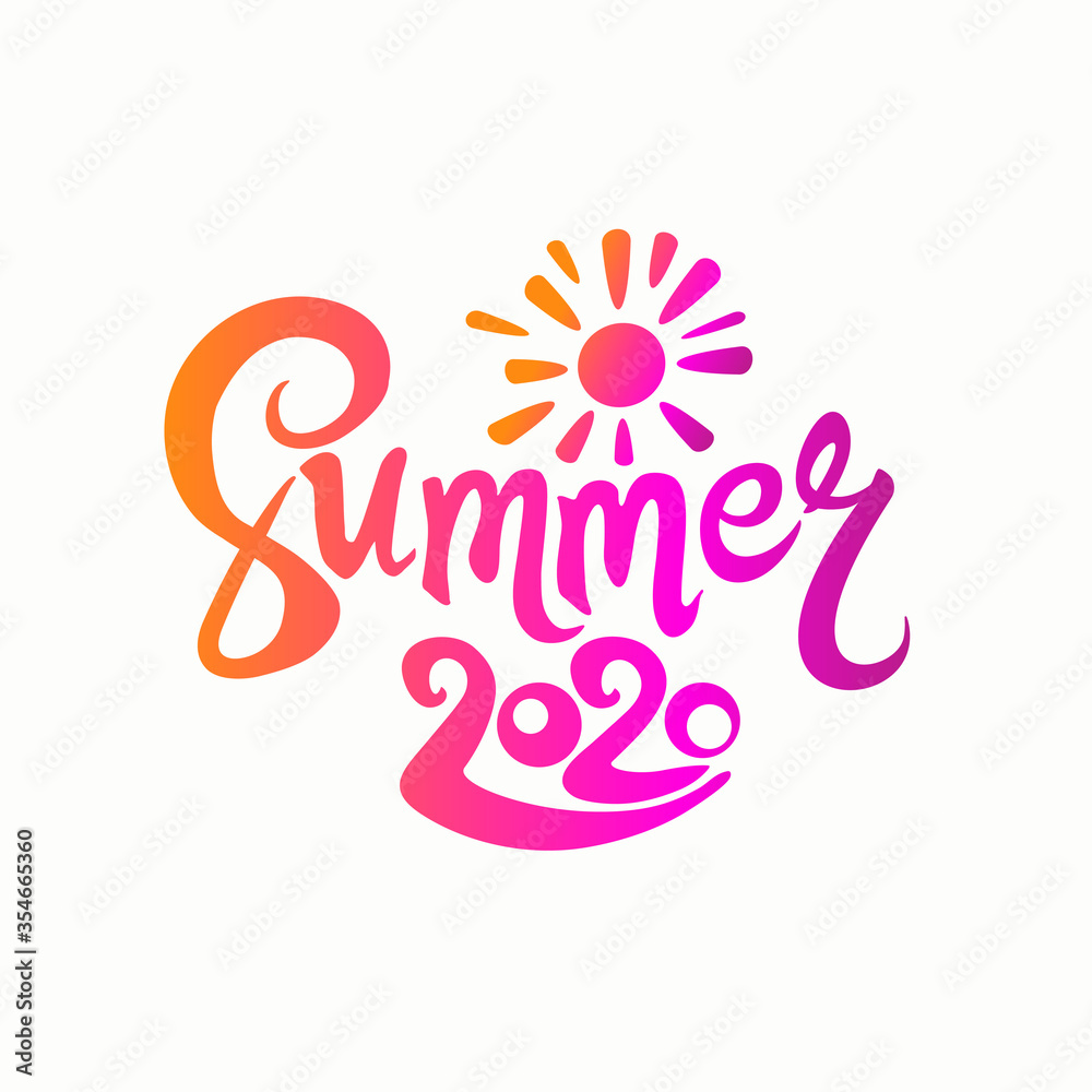 Summer 2020. Bright lettering template