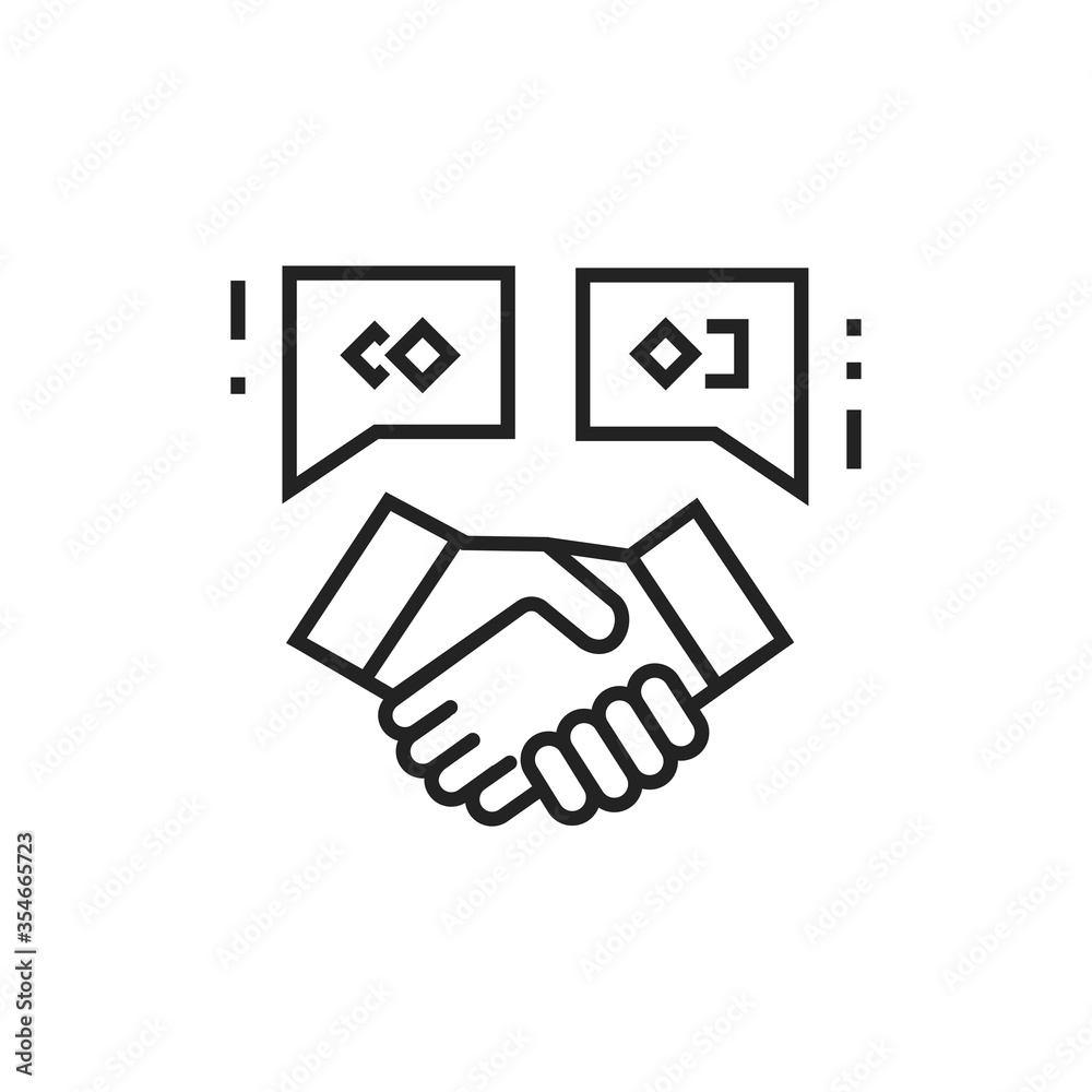 Co- branding black line icon. Collaboration. Pictogram for web page, mobile app, promo. UI UX GUI design element. Editable stroke. Co- branding black line icon. Collaboration. Pictogram for web page, mobile app, promo. UI UX GUI design element. Editable stroke.