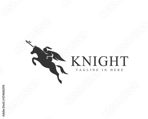 elegant luxury Horse warrior jump logo design inspiration