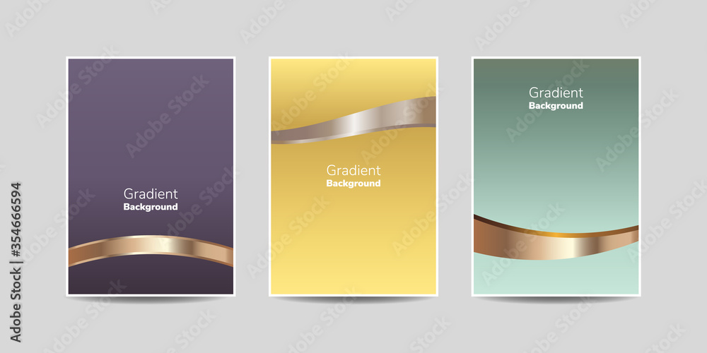 Premium Luxury gradient background. suitable for business brochure cover design. Purple, yellow, green, gold and tosca vector banner poster template