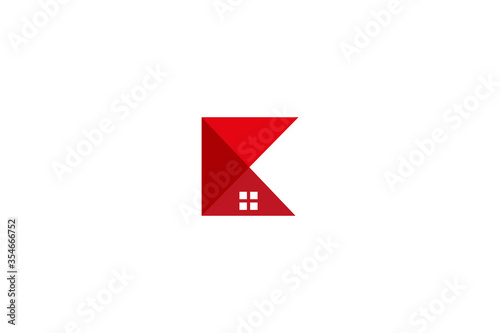 K home logo . real estate logo with abstract letter k initials . vector illustration