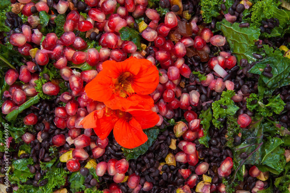 organic ecological seeds and pomegranate salad organic ecological seeds and pomegranate salad