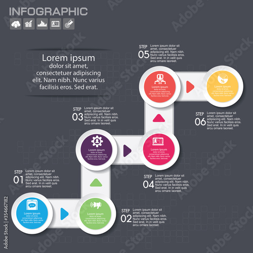 Infographics business stair step success vector design template