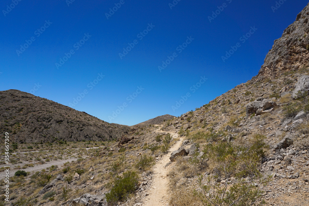 mountain landscape with blue sky and no clouds