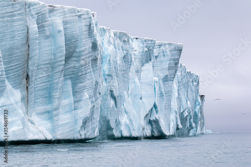 The ice cliffs of Nordauslandet in Svalbard, in the Arctic