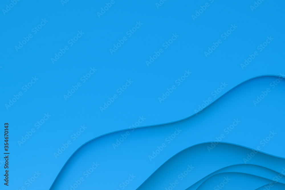 3D Rendering, Abstract blue paper cut art background design for poster template, blue background, pattern abstract background