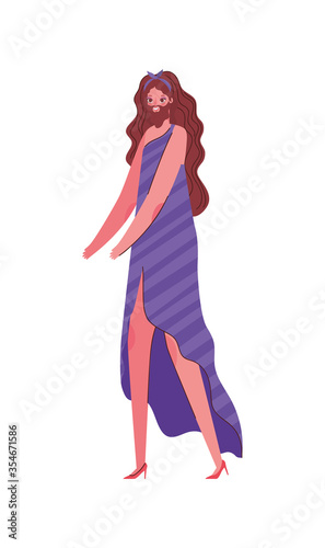 Transvestite man cartoon with costume vector design