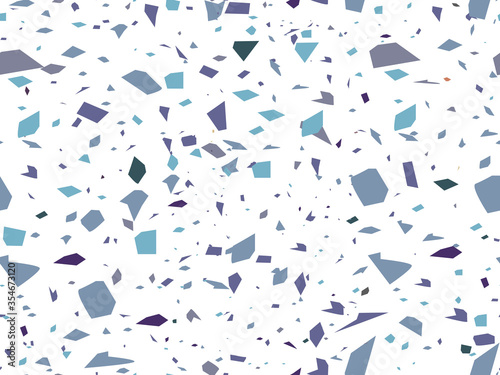 Terrazzo - Venetian plaster. Vector seamless pattern decor. Marble chips, stone, quartz in mixture - multicolored design. Element for floor, fabrics and walls in interior. Trend style stone texture