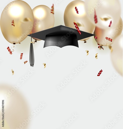 Graduation party photo booth props. Concept for selfie.