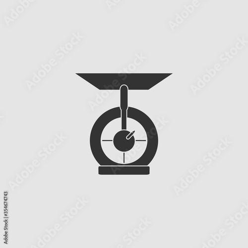 Kitchen scales icon flat.
