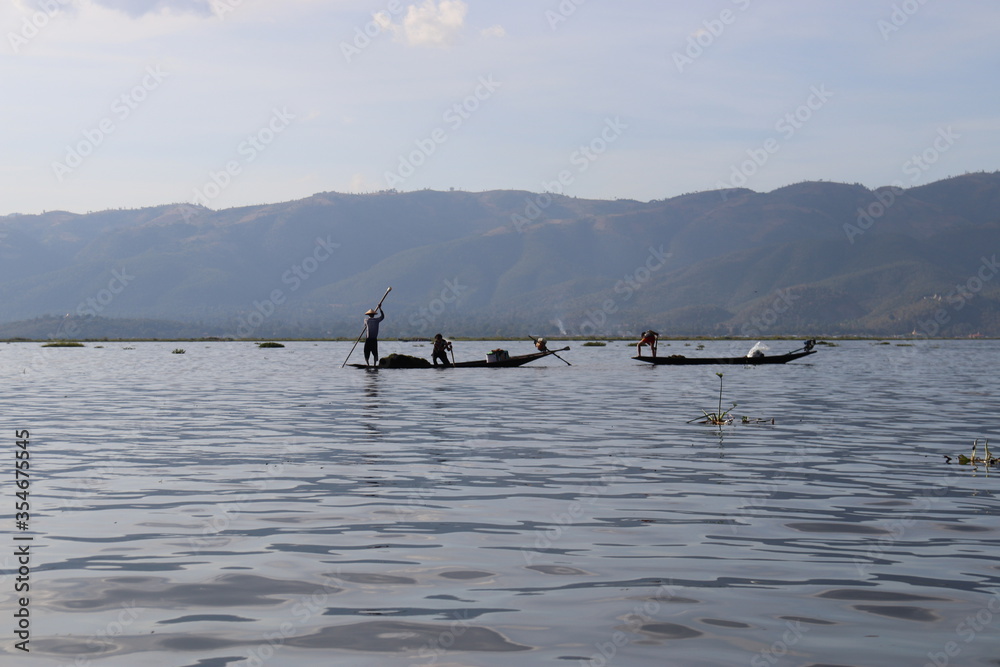 Naklejka premium Pêcheur au lac Inle, Myanmar 