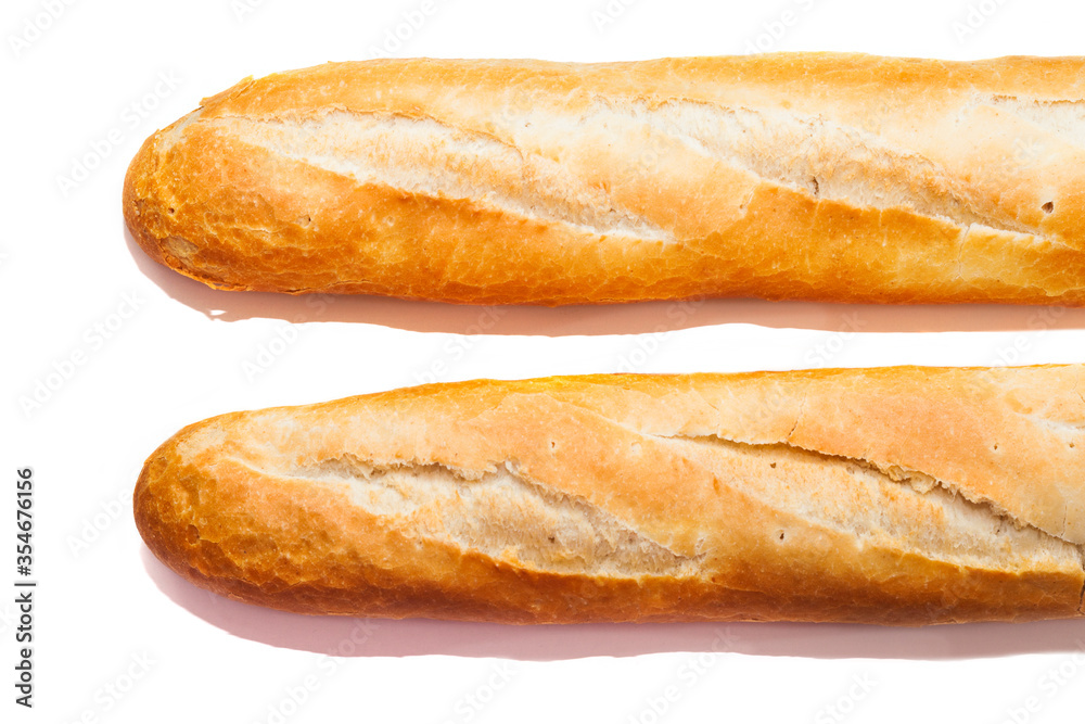 Fresh loaf. Bread with a golden crust on white backgrund Fresh loaf. Bread with a golden crust on white backgrund