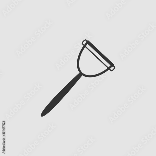 Kitchenware peeler icon flat.