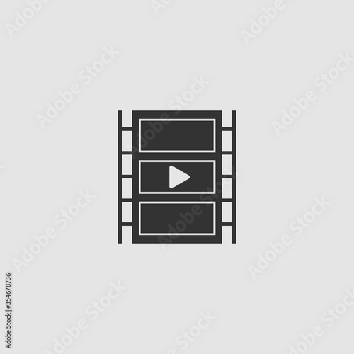 Film strip icon flat.