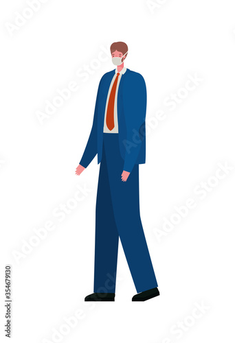 Businessman with mask vector design