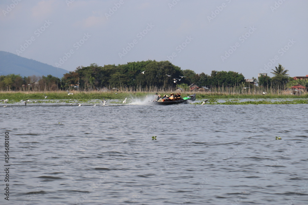 Paysage lacustre au lac Inle, Myanmar	