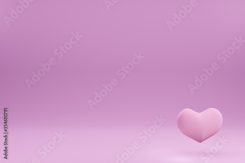 Pink growing hearts and pots purple measurement and analysis. Valentine's day Family. Illustration wallpaper for background. Business design product presentation. 3D Rendering.   © wilawan