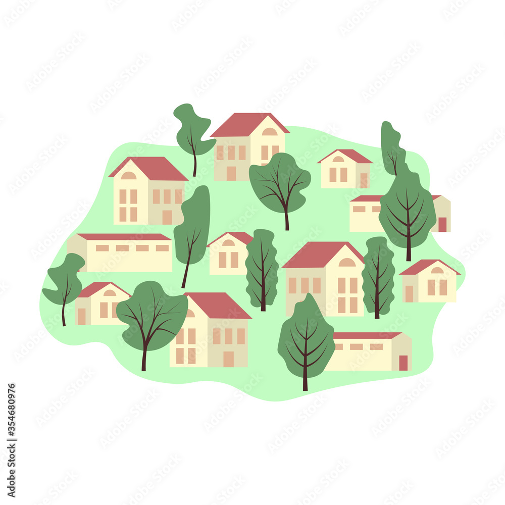 Village vector illustration Village vector illustration