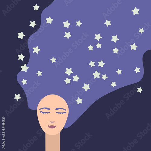 Dreaming girl illustration
