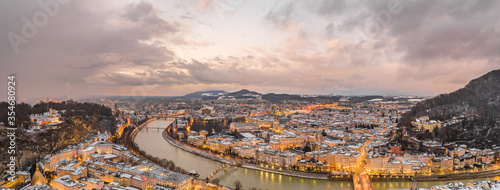 Feb 5, 2020 - Salzburg, Austria: Panoramic aerial view of Museum