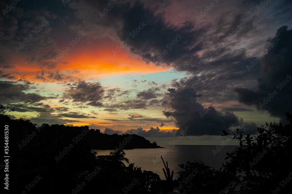 Sunset over Drake Bay